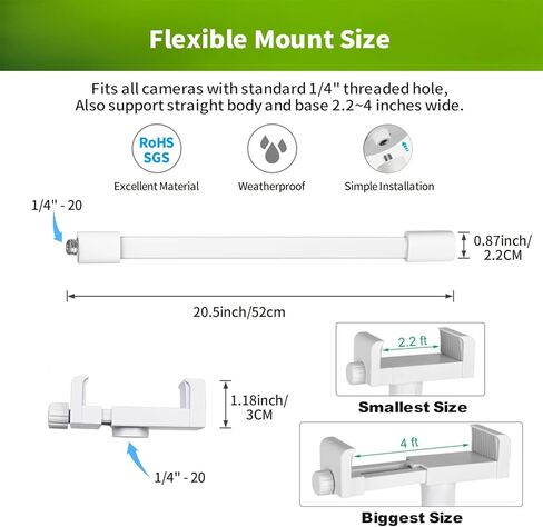 جهاز مراقبة الأطفال LONNKY متوافق مع أجهزة مراقبة الأطفال الرضع DXR-8 Pro، وجهاز مراقبة الأطفال DXR-8 ومعظم أجهزة مراقبة الأطفال الأخرى، حامل كاميرا الأطفال العالمي لسرير الأطفال بدون أدوات أو تلف الجدار in Kuwait