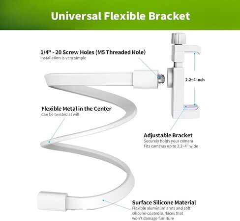 جهاز مراقبة الأطفال LONNKY متوافق مع أجهزة مراقبة الأطفال الرضع DXR-8 Pro، وجهاز مراقبة الأطفال DXR-8 ومعظم أجهزة مراقبة الأطفال الأخرى، حامل كاميرا الأطفال العالمي لسرير الأطفال بدون أدوات أو تلف الجدار in Kuwait