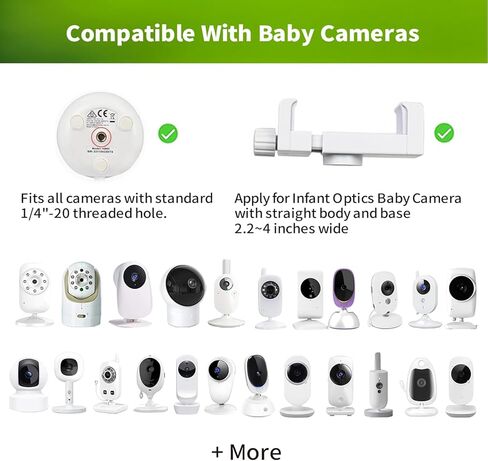 جهاز مراقبة الأطفال LONNKY متوافق مع أجهزة مراقبة الأطفال الرضع DXR-8 Pro، وجهاز مراقبة الأطفال DXR-8 ومعظم أجهزة مراقبة الأطفال الأخرى، حامل كاميرا الأطفال العالمي لسرير الأطفال بدون أدوات أو تلف الجدار in Kuwait