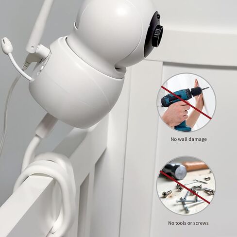 جهاز مراقبة الأطفال LONNKY متوافق مع أجهزة مراقبة الأطفال الرضع DXR-8 Pro، وجهاز مراقبة الأطفال DXR-8 ومعظم أجهزة مراقبة الأطفال الأخرى، حامل كاميرا الأطفال العالمي لسرير الأطفال بدون أدوات أو تلف الجدار in Kuwait