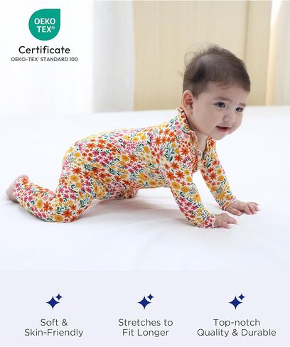 Bamboo Viscose Baby Girl Romper Long Sleeve Zipper Footless Baby Jumpsuit in Saudi Arabia
