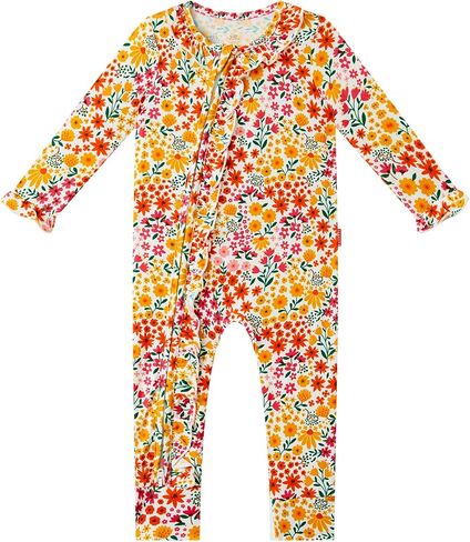Bamboo Viscose Baby Girl Romper Long Sleeve Zipper Footless Baby Jumpsuit in Saudi Arabia