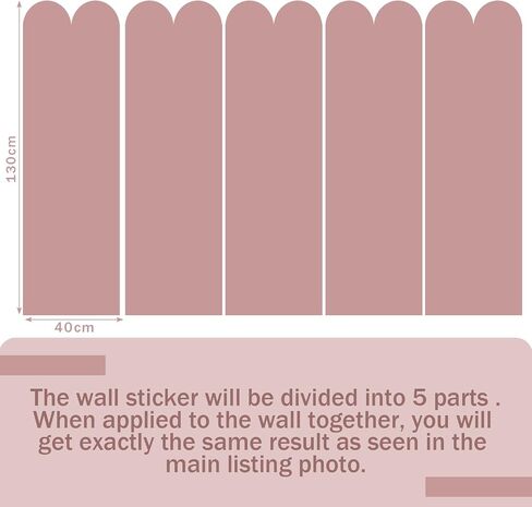 Pink Scalloped Wallpaper 79 x 51inch Large Scalloped Edge Wall Decal Girls Pink Wallpaper for Bedroom Boho Arch Vinyl Peel and Stick Wall Decals for Nursery Room Decor Classroom Wall Decor in Saudi Arabia