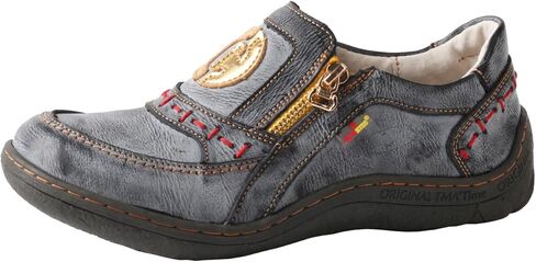 TMA EYES Women's Non-Slip Leather Casual Slip On Comfort Walking Flat Shoes in Kuwait