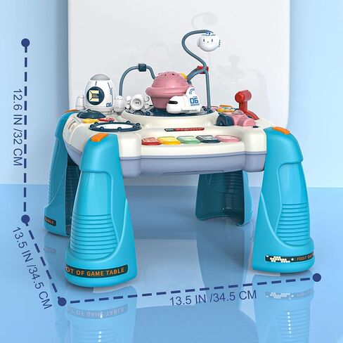 Toddler 2 in 1 Activity Table Center, Building Table for Kids, Early Learning Musical Toys for Infant, 6 to 12-36 Months Boys Girls Gifts, Universe Discovering Projection Busy Board Toy Red in Saudi Arabia