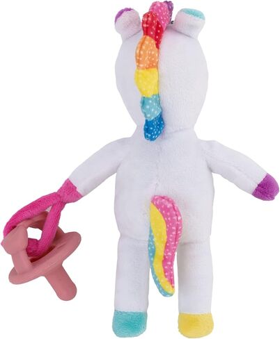 Sassy Baby Ulbright Unicorn White and Rainbow Stripe Mane and Tail Plush Pacifier Buddy in Saudi Arabia