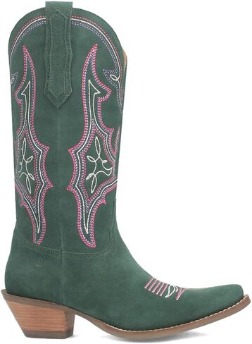 Dingo Womens Hot Sauce Embroidered Snip Toe Casual Boots Mid Calf Low Heel 1-2" - Brown in Saudi Arabia