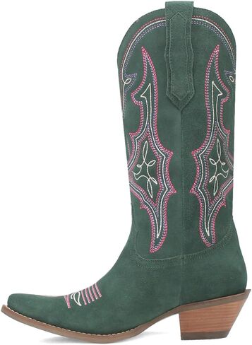 Dingo Womens Hot Sauce Embroidered Snip Toe Casual Boots Mid Calf Low Heel 1-2" - Brown in Saudi Arabia