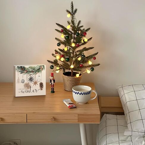 Christmas Decor，All Booked for Christmas Wooden Box Signs，Christmas Book Tree Wooden Plaque，Christmas Decorations，Christmas Decor for Home,Table Desk Shelf Christmas Gifts for Book Lover 5x5 in Kuwait