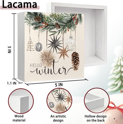 Christmas Decor，All Booked for Christmas Wooden Box Signs，Christmas Book Tree Wooden Plaque，Christmas Decorations，Christmas Decor for Home,Table Desk Shelf Christmas Gifts for Book Lover 5x5 in Kuwait