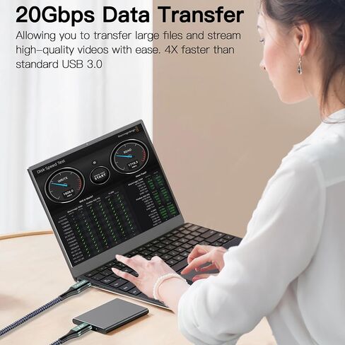 240W for Thunderbolt 3 Cable 5 ft, Support 8K@60Hz, 4K@144Hz 40Gbps / 240W PD Charging for iPhone 15 Series, USB4, MacBook Pro, Docking, eGPU, SSD, Surface Pro in Kuwait