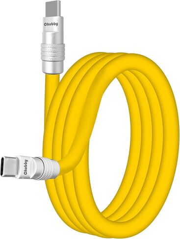chubbycable USB C to C 240W Silicone Fast Charging Cable, Orange, 3.3FT in Kuwait