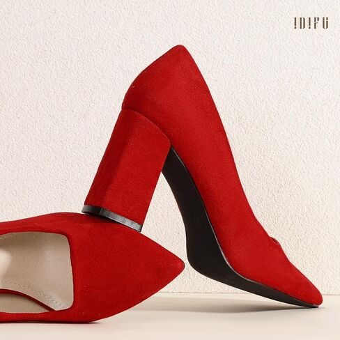 IDIFU IN3 Closed Toe Heels for Women High Heels Women's Pumps Chunky Block Heels Pointed Toe Dress Shoes for Women Dressy Wedding Bride Bridal Prom Work Office Comfortable Thick Heels Pumps Shoes in Saudi Arabia