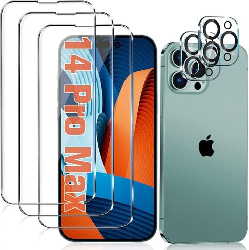 3 Pack Ouyetu Designed for iPhone 14 Plus Camera Lens tector Glass, Designed for iPhone 14 Glass Camera Lens tector, 9H Tempered Glass, Night Shooting Mode, Case Friendly, High Definition in Saudi Arabia