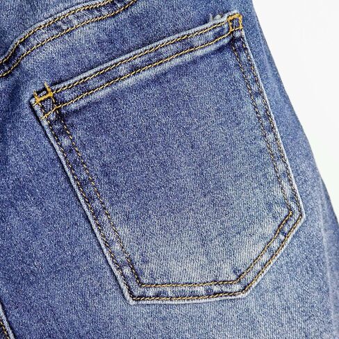 KIDSCOOL SPACE Big Girls Jeans, 5-14T Simple Design Boys Ribbed Waist Denim Pants in Kuwait