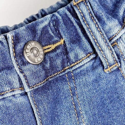 KIDSCOOL SPACE Big Girls Jeans, 5-14T Simple Design Boys Ribbed Waist Denim Pants in Kuwait