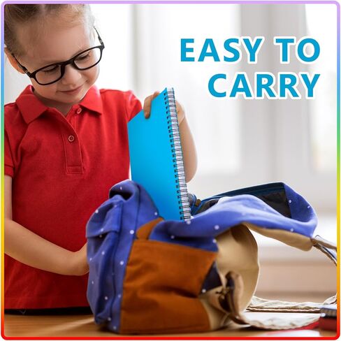 2 Pcs Primary Composition Notebook Spiral K-2 Writing Workbook Wide Ruled Paper Primary Journal 100 Sheets 9.8" x 7.5" Kindergarten Preschool Handwriting Notebook for Kids in Kuwait