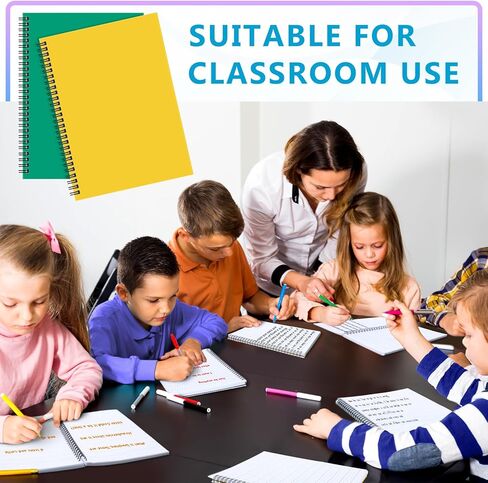 2 Pcs Primary Composition Notebook Spiral K-2 Writing Workbook Wide Ruled Paper Primary Journal 100 Sheets 9.8" x 7.5" Kindergarten Preschool Handwriting Notebook for Kids in Kuwait