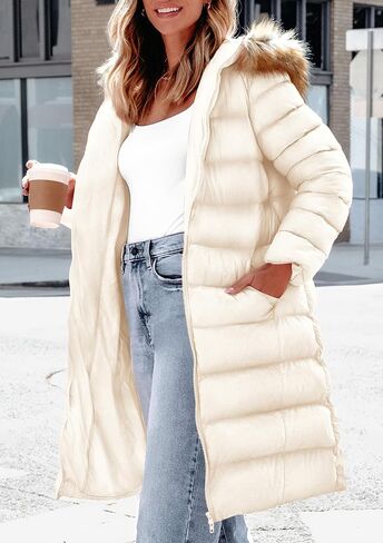 PRETTYGARDEN Women's Long Winter Puffer Coats Hooded Zip Up Thickened Parka Down Jackets Trendy Fashion Warm Outerwear in Saudi Arabia