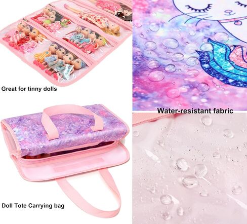 حقيبة تخزين دمى JIANYA عرض منظم تخزين للحمل رؤية واضحة متوافقة مع جميع الدمى المفاجئة الصغيرة، يونيكورن وردي in Kuwait