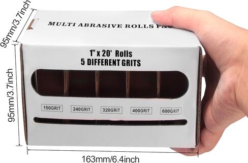 Emery Cloth Roll, 150 240 320 400 600 Grit Abrasive Sand Paper, Sandpaper Assortment for Woodworking Metal Polishing, 5 Rolls Sandpaper 6 Meter with Dispenser Aluminum Oxide Sandpaper in Saudi Arabia