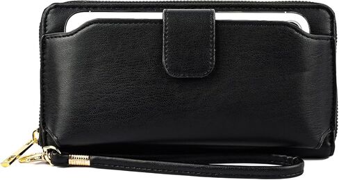 محفظة معصم نسائية من Heaye مع حامل للهاتف الخلوي بسحاب حول المحفظة من البولي يوريثان باللون البني الفهد in Kuwait