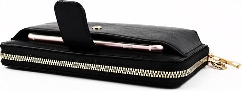 محفظة معصم نسائية من Heaye مع حامل للهاتف الخلوي بسحاب حول المحفظة من البولي يوريثان باللون البني الفهد in Kuwait