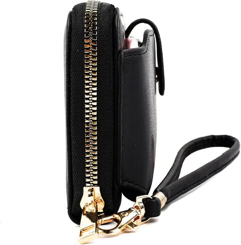 محفظة معصم نسائية من Heaye مع حامل للهاتف الخلوي بسحاب حول المحفظة من البولي يوريثان باللون البني الفهد in Kuwait