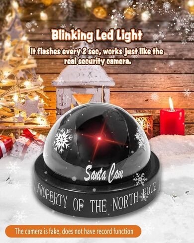 Santa Cam Ornament, Santa Camera with Realistic Red Flashing Light – Prevents Grinch Mischief, Perfect for Indoor & Outdoor Christmas Decor in Saudi Arabia