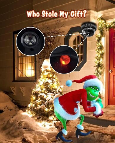 Santa Cam Ornament, Santa Camera with Realistic Red Flashing Light – Prevents Grinch Mischief, Perfect for Indoor & Outdoor Christmas Decor in Saudi Arabia