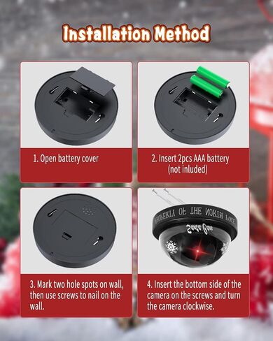 Santa Cam Ornament, Santa Camera with Realistic Red Flashing Light – Prevents Grinch Mischief, Perfect for Indoor & Outdoor Christmas Decor in Saudi Arabia