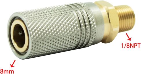 1/8" NPT Male Thread Coupler, Paintball PCP HPA CO2 Air Tank Refill ConnectorAdapter, 8MM Quick Disconnect Quick Release Adapter Fitting in Saudi Arabia