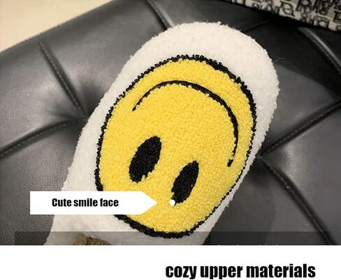 Cute Smile Face Plush Slipper Warm Winter Fleece Home Slip-on Shoes for Family Members in Saudi Arabia