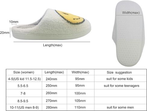 Cute Smile Face Plush Slipper Warm Winter Fleece Home Slip-on Shoes for Family Members in Saudi Arabia
