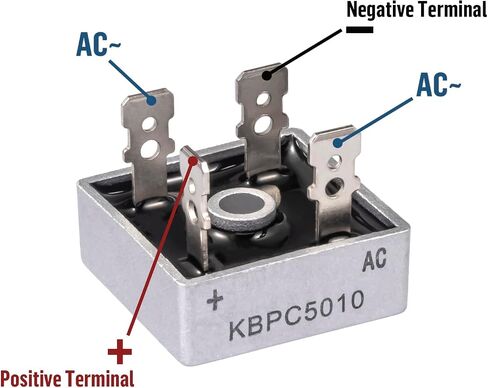 KBPC2504 Bridge Rectifier Diode 25A 400V KBPC 2504 Electronic Silicon Mini Rectofier Diodes Ac to Dc 25 Amp 400 Volt (Pack of 5Pcs) in Saudi Arabia