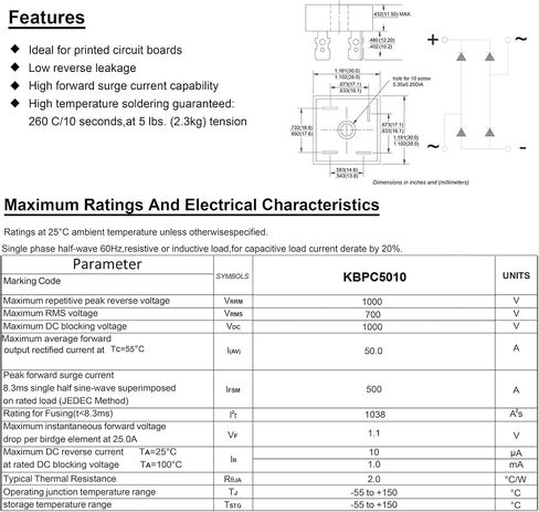 KBPC2504 Bridge Rectifier Diode 25A 400V KBPC 2504 Electronic Silicon Mini Rectofier Diodes Ac to Dc 25 Amp 400 Volt (Pack of 5Pcs) in Saudi Arabia