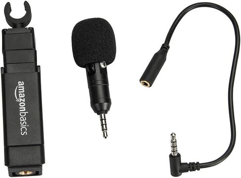 Amazon Basics Microphone for Smartphones with Clip - Black in Saudi Arabia