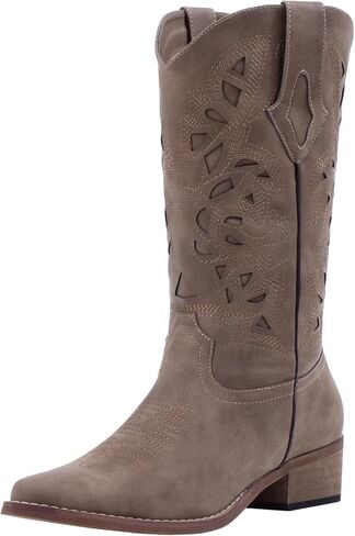 SheSole Women's Cowboy Boots Wide Calf Cowgirl Boots Ladies Fashion Western Boots in Saudi Arabia