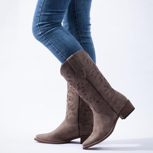 SheSole Women's Cowboy Boots Wide Calf Cowgirl Boots Ladies Fashion Western Boots in Saudi Arabia