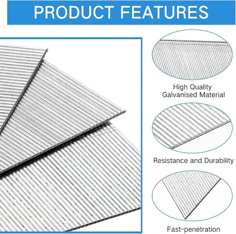 Blulu 4000 Pieces 16 Gauge Angled Finish Nails 2 Inch 20 Degree Galvanized Finishing Nails for Pneumatic, Electric Angled Finish Nailer, Window Trim, Cabinet Building and Other DIY Projects in Saudi Arabia