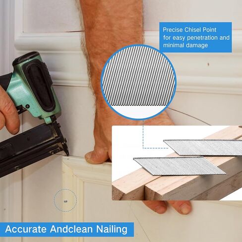 Blulu 4000 Pieces 16 Gauge Angled Finish Nails 2 Inch 20 Degree Galvanized Finishing Nails for Pneumatic, Electric Angled Finish Nailer, Window Trim, Cabinet Building and Other DIY Projects in Saudi Arabia