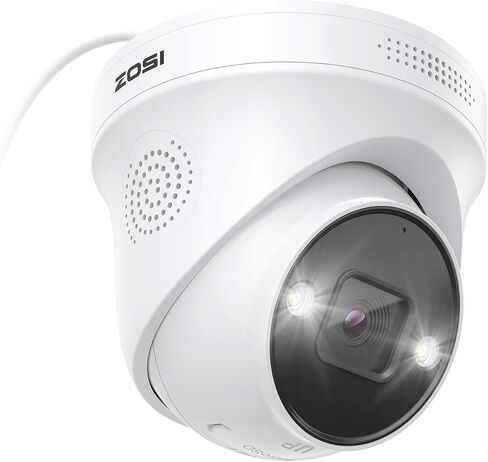 ZOSI 4K PoE Add on Security Camera, Person Vehicle Detection, Sound & Light Siren, 2 Way Audio, Color Night Vision, 8MP Weatherproof Outdoor Indoor Dome Cam, Only Compatible 4K PoE NVR in Saudi Arabia