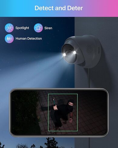 ZOSI 4K PoE Add on Security Camera, Person Vehicle Detection, Sound & Light Siren, 2 Way Audio, Color Night Vision, 8MP Weatherproof Outdoor Indoor Dome Cam, Only Compatible 4K PoE NVR in Saudi Arabia