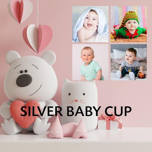 Sterling Silver Beaded Classic Cup with Victorian Handle - Elegant Engravable Personalized Cup Keepsake Gift - Made with Solid 925 Sterling Silver Material in Saudi Arabia