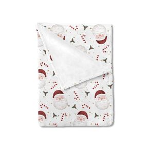 Watercolor Santa Claus Baby Blanket for Boy Girl Santa Cherry Fir Leaves Stars Toddler Newborn Nursery Crib Bed Blanket Swaddle Blanket for Girl Boy Father Christmas Winter Receiving Blanket 30x40