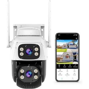 VSTARCAM Outdoor Waterproof Security Camera with 2 in 1 Camera，Dual Lens Linkage,Outside Cameras for Home Security with Cord, AI Tracking, Light Alarm, Color Night, 2-Way Talk, 24/7 Record,SD/Cloud