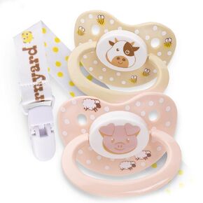 Rearz - Barnyard V2.0 - Adult Pacifier with Lanyard and Clip (2 Pacifiers and 1 Lanyard)