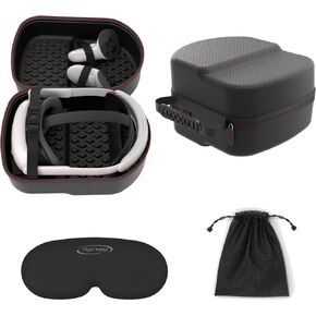 DigiCharge Carry Case for Meta Quest 3S / Quest 3 / Quest 2 and Elite Strap/Elite Battery Strap, Hard Carrying Case Storage for Oculus Quest 2 VR Headset and Controllers Black Diamond Finish