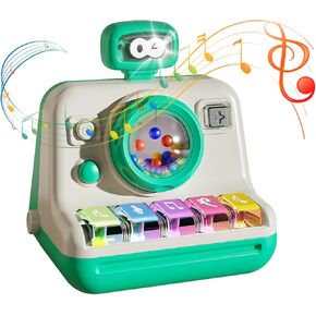 Baby Piano Musical Instruments Toys - Camera Themed Light Up Interactive Toys for Toddlers 1-3 Tummy Time & Infant Activity, 6-12 Month Toys First Birthday Gifts for Boys Girls Learning