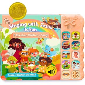 GO GO - Singing with Jesus is Fun: Songs of Creation and Praise – Christian Baby Bible Book with 8 Songs, 10 Sound Buttons, Volume Control, 16 Pages of Bible Stories, Faith-Based Gift for Toddlers